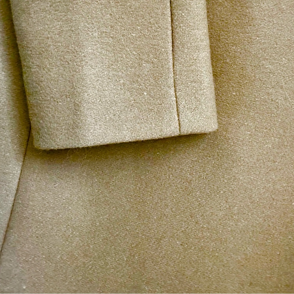 All Saints Irish Lorie wool coat, camel with leather collar/trim - Picture 3 of 16